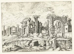 Fjärde vy av ruiner på Palatine Hill Romerska ruiner, 1561 (serietitel)