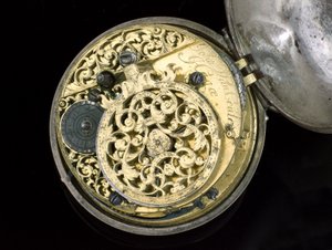Verge klocka. Haag, ca 1695 (metall) (se även 259582-83) av Johannes van Ceulen