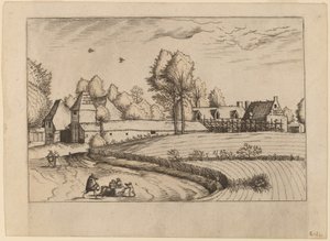 Hus på landet av Johannes van Doetechum, the Elder and Lucas
