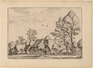 Stor gård med dragbrunn av Johannes van Doetechum, the Elder and Lucas