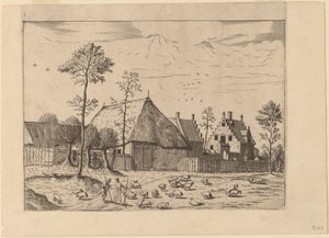 Skjul med stuga av Johannes van Doetechum, the Elder and Lucas