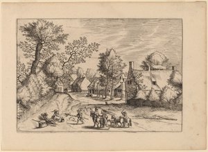 Village Road av Johannes van Doetechum, the Elder and Lucas