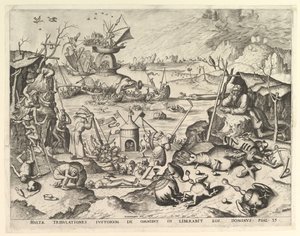 Frestelsen av den helige Antonius.n.d. Skapare: Johannes van Doetecum I, Lucas van Doetecum. av Johannes and Lucas van Doetecum