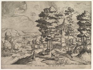 Flyg till Egypten Flyg till Egypten från The Large Landscapes, ca. 1555-56. av Johannes van Doetecum I