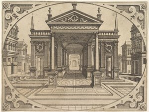 Tallrik från Scenographiae..., ca. 1560. av Johannes van Doetecum I