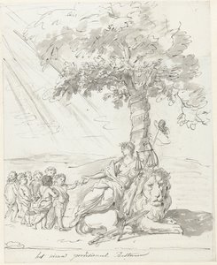 Folkets regering etablerad, dekoration på Amstelveld, 1795 Den nya provisoriska styrelsen (titel på objekt) av Johannes van Dregt (rejected attribution)