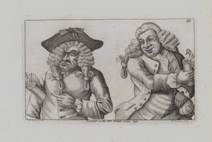 Two Wigged Men Burlesque the Magna Carta (gravyr)