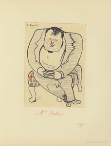 Karikatur von Hilaire Belloc, anglo-französischer Schriftsteller und Historiker (Farblithografie)