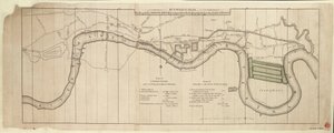 Mr S. Wyatts plan, den föreslagna hamnen i London jämfört med den föreslagna hamnen på Isle of Dogs av John (after) Cary