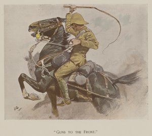 Guns to the Front (färg litho) av John (after) Charlton