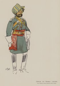 Officer 1st Bombay Lancers (färg litho)