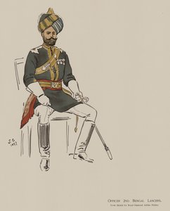 Officer 2nd Bengal Lancers (färg litho)