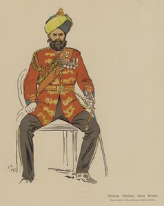 Officer Central India Horse (färg litho)