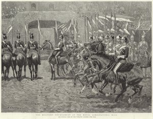 Militärturneringen i Kungliga Lantbrukshallen (gravyr) av John (after) Charlton