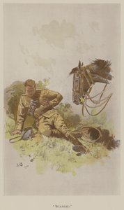Sårad (färg litho) av John (after) Charlton