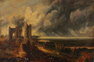 Hadleigh Castle, Themsens mynning - Morgon efter en stormig natt (olja på duk) av John (after) Constable