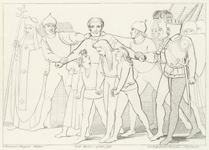 Greve Ugolino beslagtagen, Inferno, Canto 33 (gravyr) av John (after) Flaxman
