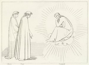 Dante diskurserar med Cacciaguida, Paradise, Canto 17 (gravyr)