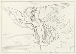 Dantes dröm, skärselden, Canto 9 (gravyr) av John (after) Flaxman