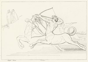 Möte med kentaurerna, Inferno, Canto 12 (gravyr) av John (after) Flaxman