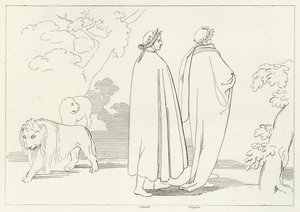 Entering the Dark Wood, Inferno, Canto 1 (gravyr) av John (after) Flaxman