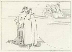 Månens invånare, Paradiset, Canto 3 (gravyr) av John (after) Flaxman