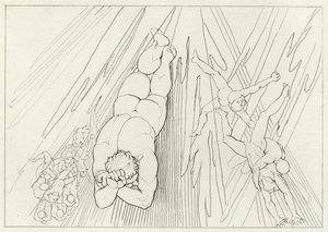 Lucifer, skärselden, Canto 12 (gravyr) av John (after) Flaxman