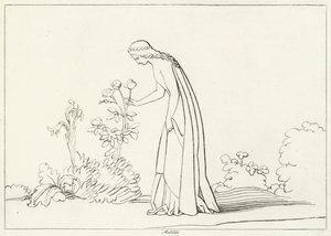 Matilda, skärselden, Canto 28 (gravyr) av John (after) Flaxman
