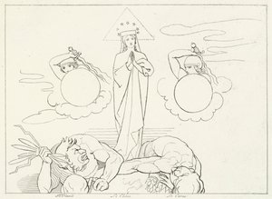 The Church Militant, Paradise, Canto 25 (gravyr) av John (after) Flaxman