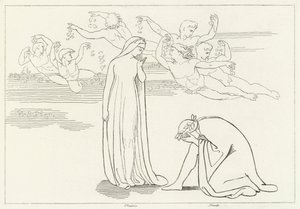 Beatrices härkomst, skärselden, Canto 30 (gravyr)