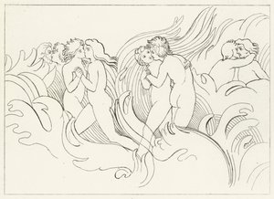 The Fiery Doom, skärselden, Canto 26 (gravyr) av John (after) Flaxman