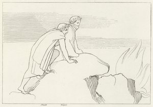 Den flammande bukten, Inferno, Canto 26 (gravyr) av John (after) Flaxman
