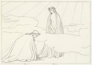 The Lunar Sphere, Paradise, Canto 2 (gravyr) av John (after) Flaxman