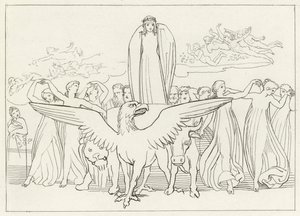 Den mystiska bilen, skärselden, Canto 31 (gravyr) av John (after) Flaxman