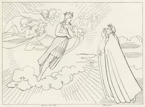 The Planet Venus, Paradise, Canto 8 (gravyr) av John (after) Flaxman