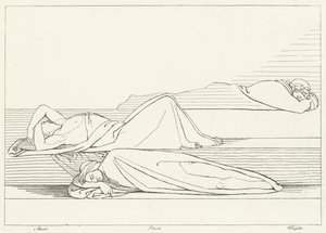 The Poets Reposing, Purgatory, Canto 27 (gravyr) av John (after) Flaxman