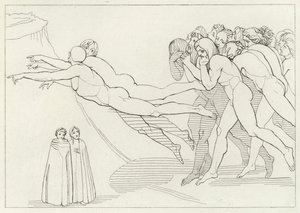 Själviskhetens region, skärselden, Canto 18 (gravyr) av John (after) Flaxman