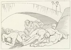 The Vale of Disease, Inferno, Canto 29 (gravyr) av John (after) Flaxman