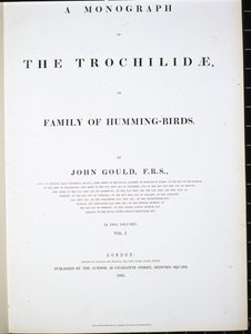 Frontispice (handfärgad litho) av John (after) Gould