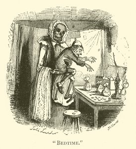 Läggdags (gravyr) av John (after) Leech