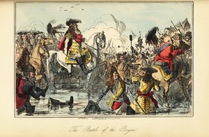 Kung William II korsar floden i slaget vid Boyne, Irland av John (after) Leech