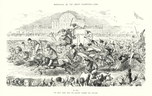Minnesmärken från den stora utställningen 1851, Det stora derbyloppet för artonhundra och femtioett (gravyr) av John (after) Leech