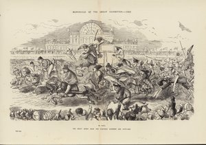 Minnesmärken från den stora utställningen 1851, Det stora derbyloppet för artonhundra och femtioett (gravyr) av John (after) Leech