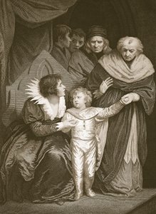 Duke of York, bror till Edward V, avskedad av drottningen, graverad av J. Fittler, illustration från David Humes 
