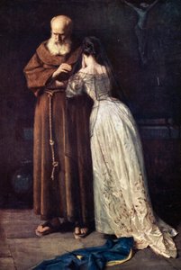 Friar Lawrence och Julia (färglitografi)