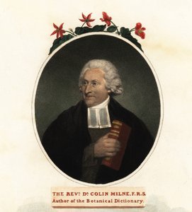 Porträtt av Colin Milne, botaniker.1806 (gravyr) av John (after) Russell