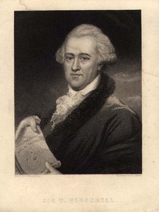 Porträtt av Sir William Herschel (1738-1822), graverad av Edward Scriven (1775-1841) (litho) av John (after) Russell