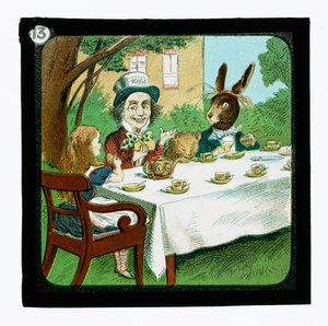 Alice i Underlandet, färgglada lyktor (lanternruta) av John (after) Tenniel