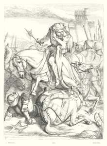 Lord Byrons barn Harold, Canto III, Strof 49 (gravyr) av John (after) Tenniel