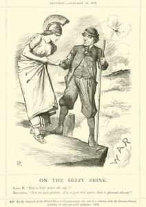 On the Dizzy Brink (gravyr) av John (after) Tenniel